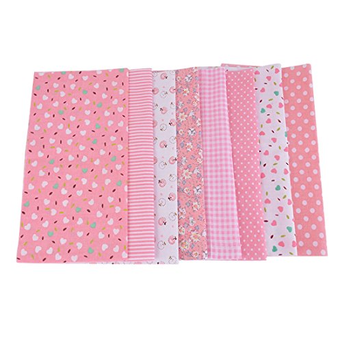 Souarts Set Stoffpakete DIY Baumwolltuch 25cmx25cm Rosa
