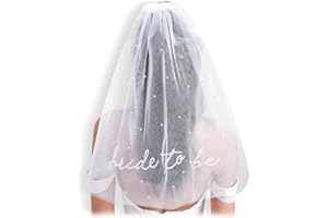 JaOyyg Coiffe Blanche avec Peigne Integre Voile de Mariée Voiles Perles de Mariage Femmes Avec Peigne pour Les Mariées Filles Première Bachelorette Communion