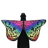 Ularma Schöne Weiche Schmetterlingsflügel Schal 145*65CM Fee Kostümzubehör (Bunt2)