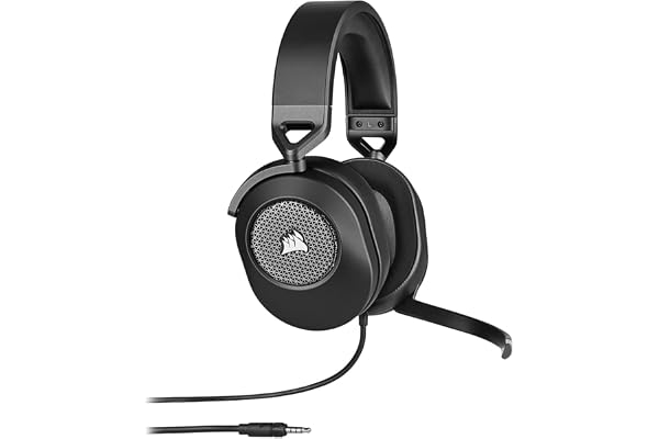 Corsair HS65 SURROUND Auriculares para juegos (Sonido envolvente Dolby Audio 7.1 en PC y Mac, Micrófono omnidireccional, Tecnología SoundID de SonarWorks, Control de volumen de fácil acceso) Carbón
