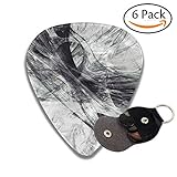 Sold As A Convenient 6-pack Grey Lines In Motion Abstract Dynamic Black And White Textured Pattern Modern Futuristic Swirl Colorful Celluloid Guitar Picks Plectrums For Guitar Bass .96mm 6 Pack