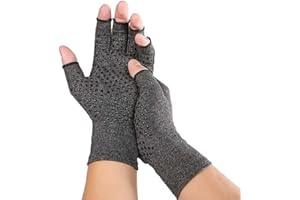 JESATA Fingerless Compression Arthritis Gloves for Men & Women | Breathable Pressure Gloves with Silicone Dots for Support & Warmth | Relief Pain, Rheumatoid, Arthritis, Swelling & Tendonitis Pain (Small)