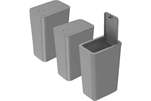 SIGHTDAY 3Pack Kitchen Bin,9L Bathroom Bin with lid,Push Button Plastic Bin for Toilet Bin,Kitchen Bins,Bedroom Bin,Office Bin,Living Room Bin,Bin with Lid Dog Proof Bin (Grey)
