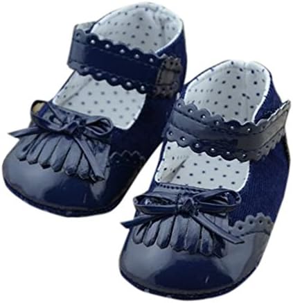 Lyshi Baby Girl Toddler Soft Sole Splice Leather First Walking Shoes 6-12M Navy Blue