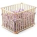 BABY VIVO WOODEN PLAYPEN SQUARE 100x75 CM WITH REMOVABLE WASHABLE INLAY VIOLET