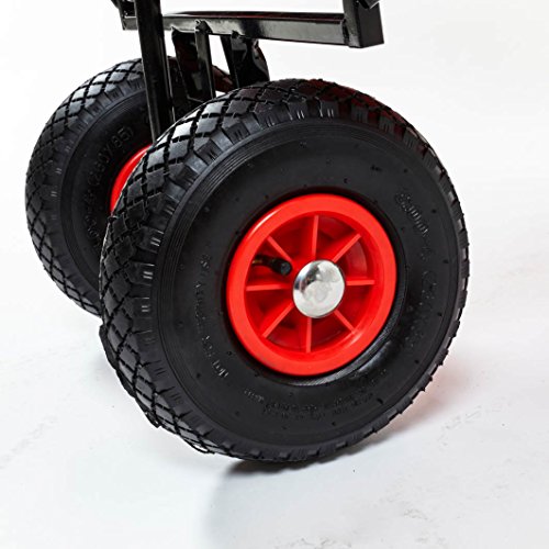 Faltbarer Bollerwagen mit Dach für Strand und Offroad, 80 kg Tragkraft, 10 Zoll Luftbereifung, Transportwagen, Tragkraft: 80 kg, Maße:ca.86x53x104cm, Deichsel, Stahlrohrgestell, IZZY SPORT - 6