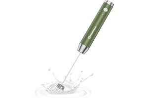 Maestri House Espumador de Leche Recargable, Batidor de Leche Eléctrico de Mano Impermeable con Varilla de Acero Inoxidable Desmontable para Lattes, Cappuccino - Sin Soporte