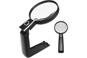 EasY Magnifier Lupa de Mesa para Leer Libros con Luz LED 2x/4x Trabajo; Lupas Lectura de Gran Aumento Profesional; Lupa de Mano Niños iluminada; Regalos para Personas Mayores