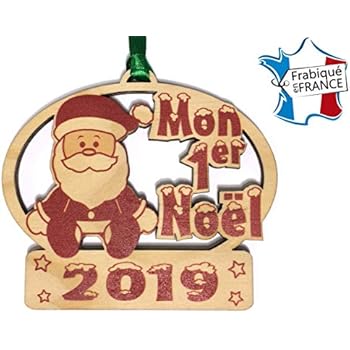 Gravure Events Décoration De Sapin Mon Premier Noël Boule 1er Noël Père Noël Bois