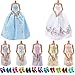 Produktbild Jalan 19 Stück Partymoden Urlaubstag Kleidung & Kleider für Barbie Puppen, Fashion 2 Party Hochzeit Prinzessin Kleider + 5 Hochwertige Kleider + 12 Paar Schuhe für Weihnachten Geschenk