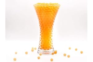 Risai Bolas Gel de Agua, Perlas Bolitas de Agua No Tóxicas Crecen en Agua, Water Beads para Jarrones Decoración Plantas Flores, 500pcs, Orange 10g