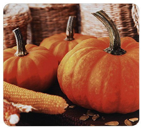 WENKO 2712459500 Multi-Platte Kürbis - für Glaskeramik Kochfelder, Schneidbrett, Gehärtetes Glas, 50 x 0.5 x 56 cm, Mehrfarbig