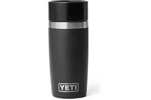 YETI Rambler Travel Bottle, Vacuum Insulated Stainless Steel Coffee Flask with Leakproof Hotshot Commuter Cap, Black, 12 oz (355 ml)