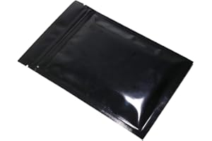 Fresherpack Ltd 50X Black 4" x 6" Mylar Foil Zip Lock Bags (10cm x 15cm) Smell Proof