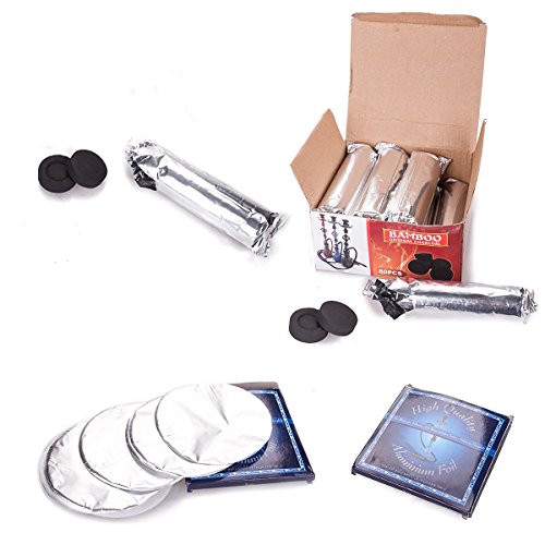 Topgoods Wasserpfeife Shisha Hookah mit 2 Schläuchen ca.53cm inkl. Alu Folie, Kohle, Kohlezange Zubehör NEU Händler Rot(Shisha + Alu folie und Kohle) - 3