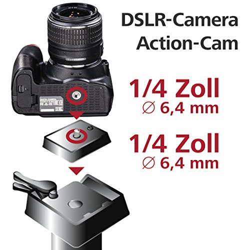 Hama Action II 165 3D Fotostativ + Smartphone Holder für Selfie Stick und Tripod