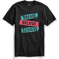 ADRO Dream Believe Achieve Printed Olive Green T-Shirt for Men & Women