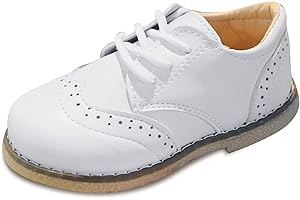 Panegy Scarpe Bambini Bambina in PU Pelle Scarpine Stringate Basse Eleganti Leggere Scarpette Brogue Casual con Suola Moribida per Suola Festa Matrimonio