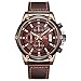 Produktbild QRMH Men ' S Business Watch mit Imitation Leder Strap Three Eyes Six-Pin Chronograph Kalender Luminous Waterproof Watch
