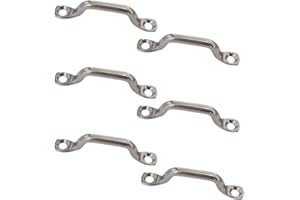 EBHO 6 Pezzi Cinghie a Occhiello in Acciaio Inox 304,Anelli per Ponte Kayak,Pad Eye Straps Deck Loops, Occhiello Pad per Kayak Canoa Rigging Forniture Marine per Il Fissaggio