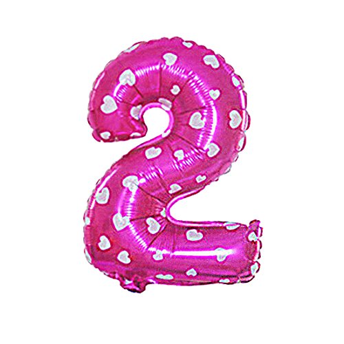 sourcingmap® 16" Fuchsia Foil Number 2 Form Ballon Helium Party Geburtstag Hochzeit Dekor