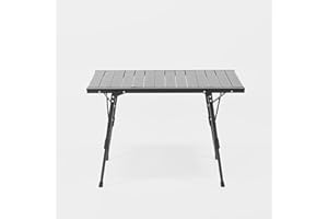 BOXIO - Table : table de camping pliante 88 x 40 cm, résistante aux intempéries, stable et pliable, table d'extérieur réglable en hauteur pour camping, jardin, balcon et camping-car accessoires petite