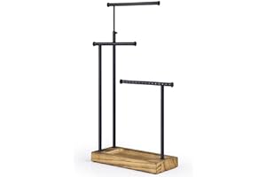 SRIWATANA Jewelry Organizer Stand, Extra Tall Necklace Holder Jewelry Holder (Carbonized Black & Black)