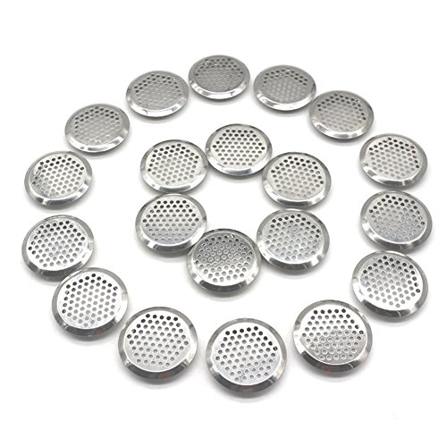EMOTREE 20er 65mm Lüftungsgitter Rund Kamin Luftgitter Edelstahl Silber Lüftung Gitter