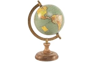 ROCKING GIFTS Mappamondo, Mappamondo vintage con supporto, diametro 12,5 cm