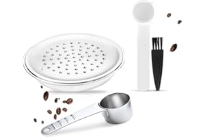 HAILASRE Capsule de café réutilisable pour Senseo HD7801 et Senseo HD6592 Filtre à dosette de café rechargeable en acier inoxydable avec cuillère en métal