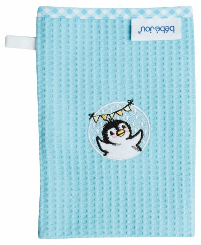 bébé-jou Wash Mitt Penguin Turquoise