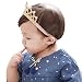Ouneed Cute Hairband Baby Hair Band Elastic Flower Crown Headwear (Gold)