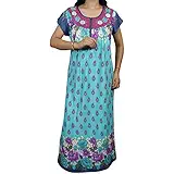 Indiatrendzs Women Sexy Nighty Pailsey Printed Long Maxi Night Gown 40"