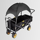 FUNKY CHAIRS G&ouml;lgelikli 110 Litre Fren Sistemli, Rulmanlı, Kalın Teker, XL Boy Katlanır Vagon Plaj Taşıma ve Kamp Arabası - S
