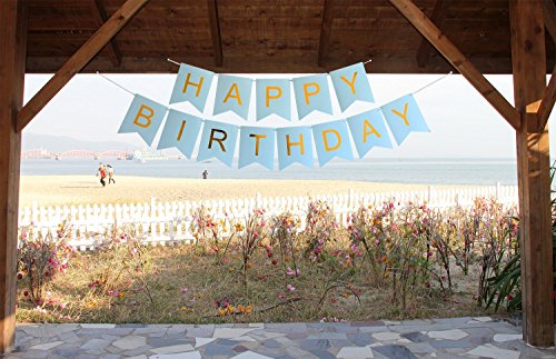 Happy Birthday Wand Banner, Chic Weiß/Hot Pink und Gold Party Dekorationen, vielseitig, schön, Schwalbenschwanz Wimpelkette Flagge Girlande Ideen überraschen. - 5