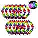 Produktbild Leuchtende LED Hawaii Halskette / Hawaiianische Girlanden - 10er Set Hawaiian Blumenketten mit LED Lichtern, Gekräuselte Hawaii Blumen Kränze Lei Luau Hula Aloha Blumige Hawaii-Kette für alle Anlässe