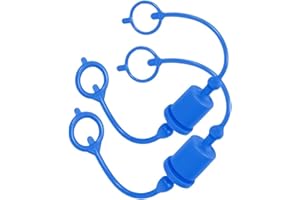 HONSEADEK Set di 2 tappi antipolvere per connettori idraulici, tappi antipolvere idraulici maschio e femmina, connettori a connessione rapida, copertura rossa collegata al tubo (blu)
