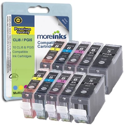 10x Cartouches d encre Compatibles pour Imprimante Canon Pixma iP4200 - Cyan   Magenta   Jaune   Noir