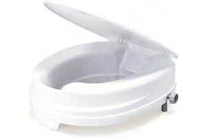 APOWUS Toilettensitzerhöhung Relaxon Basic Toilettenaufsatz WC Aufsatz 10 cm Erhöhung Mit Hygiene-Ausschnitt Weiß