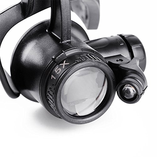 Starcrafter 10  x 15  x 20  x 25  x Gafas de ojo de lupa lupa LED de joyero para reparaci  n de relojes
