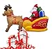 Produktbild Wawer Weihnachten Aufblasbarer Spielzeug Weihnachtsmann Rentier geformt Puppen Party Dekoration beleuchteter Schlitten gezogen Spielzeug Familien Party Spielzeug