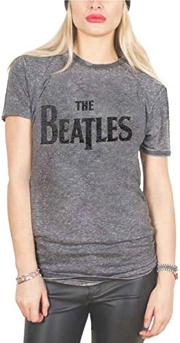 The Beatles T Shirt Drop T Caviar Beads Logo Official Womens Acid Wash 14