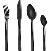 OTTO KONING Leipzig Cubiertos Acero Inoxidable Negro 32 Piezas 8 Personas | Black titanium plated, mirror polished, dishwashe