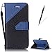Produktbild CaseHome HUAWEI Mate 9 PU-Leder Etui (mit Frei Griffel) Stilvoll Elegant Muster Gedruckt Entwurf Stoßfest Rutschfest Schutz Brieftasche Fall Abdeckung Schale Haut Stoßstange Magnetischer Flip Stand-Funktion mit Handschlaufe und Kreditkarten-Steckplätze Passen für HUAWEI Mate 9-Schwarz und tiefblau
