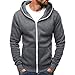 Produktbild MERICAL Mantel Herren Casual Slim Fit Zipper Hoodie mit Pocket Outwear Bluse Sweatshirt(Medium,dunkelgrau)