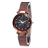 Comtervi Sternenhimmel Uhr Damen Uhren Diamant schneiden Sternenhimmel Zifferblatt Mesh Riemen Armband Armbanduhr Bracelet