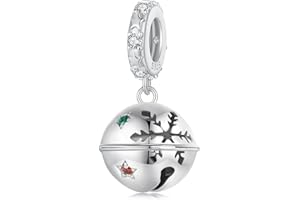 Kerraom Weihnachts Charm 925 Sterling Silber Weihnachten Schneeflocke Charms Anhänger für Armband Halskette, Echtsilber Rentier Weihnachtsanhänger für Damen Schmuck Geschenk