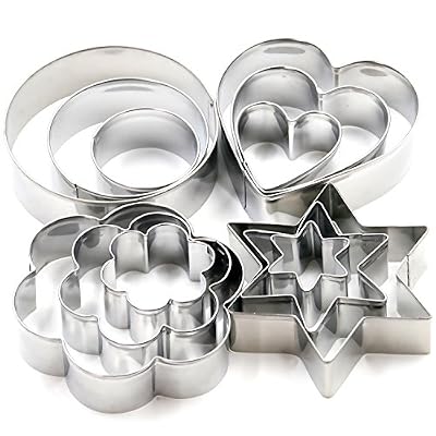TRIXES 12 Pièces Emporte-pièces pour Biscuits Étoile Coeur Cercle Fleur
