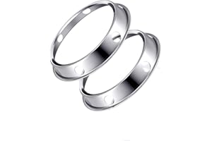 OUKEYI 2PCS Stainless Steel Wok Ring/Metallic Round Bottom Wok Rack 7¾-Inch and 9¾-Inch Reversible Size Universal Size for All Woks