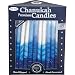 Produktbild Rite -Lite Judaica Premium Chanukka-Kerzen. Handarbeit, dreifarbige blau/weiß Streifen. Box von 45